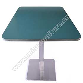 wholesale turquoise Formica laminate color square table top with 201# stainless steel table legs american 1950s diner table for sale