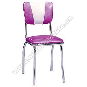Wholesale purple and white colour vinyl V back and thin seat 1950s style american retro dinette chairs, V back 50s american dinette chairs