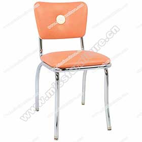 Wholesale orange colour with middle button backrest 1960's american diner chair, button back chrome american style 60's diner chairs