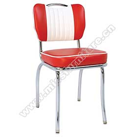 Red and white colour with handle 1960's style retro diner chairs, stainless steel classic with handle backrest retro 1960s diner chairs