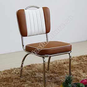 1950s american retro diner chair M-8357-Rubby colour stripe back handle metal classic retro dining chairs, rubby and white vinyl with handle 1950's retro metal chairs