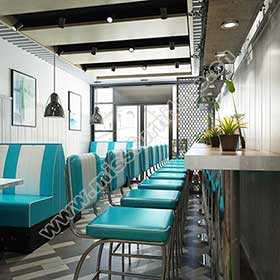 Beatiful turquoise color retro bar stools furniture