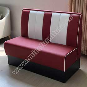 Customize rubby american Bel air diner booth sofas, 2 seater long stripe back american retro 50s dining room Bel Air diner booth sofas-1950s american retro diner booth M-8504