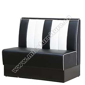 Wholesale black PU leather 2 seater 1950's retro diner booth seating, solid wood frame with plywood black colour retro diner both seating