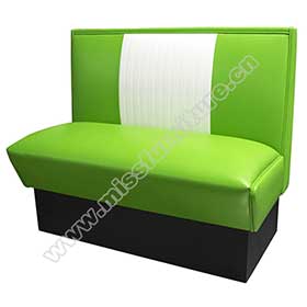 1950s american retro diner booth M-8511-Hot sale apple green PU leather american retro dinette diner booth couch, green color stripe back 1950s american rero dinette booth couch