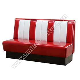 Classic 3 seating long glossy leather american retro dining room Bel Air diner booth sofas, glossy 3 seater american Bel Air diner booth sofas-<b>1950s american retro diner booth M-8513</b>