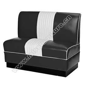 Black colour thick sponge seater 1960s retro american booth sofas, black and white 1960's american retro booth seating sofas for sale