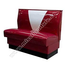 Classic v back rubby colour american style retro diner booth seating, thick seat and backrest V back rubby american diner booth seating