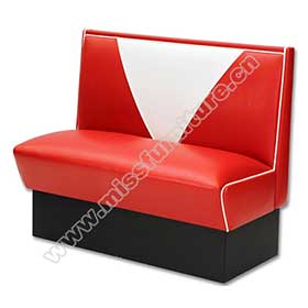 1950s american retro diner booth M-8541-V back red and white leather midcentury retro dinette booth sofas, high quality red leather V backrest retro 1950s dinette booth sofas