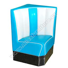Single seat corner turquoise leather american style cafeteria booth sofas, corner single turquoise 1950's cafeteria booth sofas for sale-1950s american retro diner booth M-8558