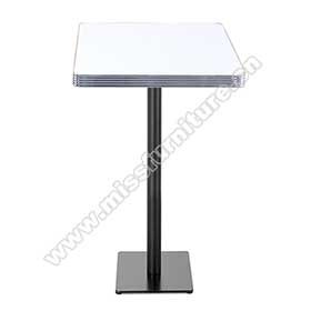 Wholesale 2 seater square iron table leg american retro kitchen bar table, square table top and black iron table base american 50s kitchen bar table