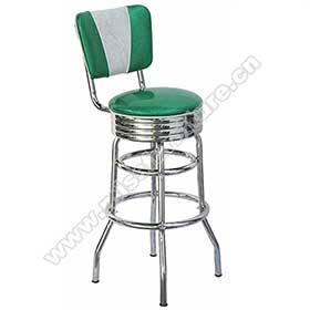 1950s american retro bar chair M-8814-Colorful turquoise/red V back with piping fifties american diner bar chair, stainless steel 50s american style retro club bar stools furniture