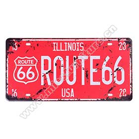 American diner license plate decor, rectangle iron 1950s retro diner license plate decoration-American 1950s retro diner decoration M-8901
