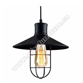 Black iron American retro diner funnel pendant lights 8938, retro 1950s diner/dining room funnel iron with wire pendant lights-American 1950s retro diner pendant lights M-8938