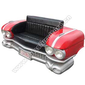 American 1950s retro diner metal car sofas seating M-8962-High quality American retro diner iron cadillac front car sofas seating M8962, red painting 1950's dining room retro cadillac front car sofas