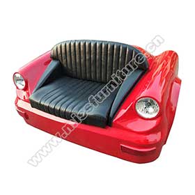 Customize American diner iron single seater car sofas M8965, red painting 1 seater retro diner metal car sofas seating