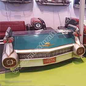 American 1950s retro diner metal car bar counter M-8968-Classic tuquoise baking painting american retro diner cadillac back iron car bar counter,1950s diner cadillac back metal car bar counter