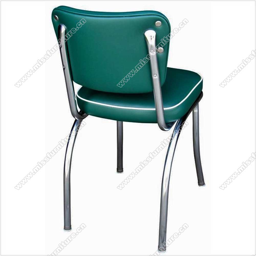 Blue PU leather button back stainless steel 1950's style american diner chairs, 4 button backrest 1950's american diner made in China, American 1950s style retro diner chair furniture M-8336